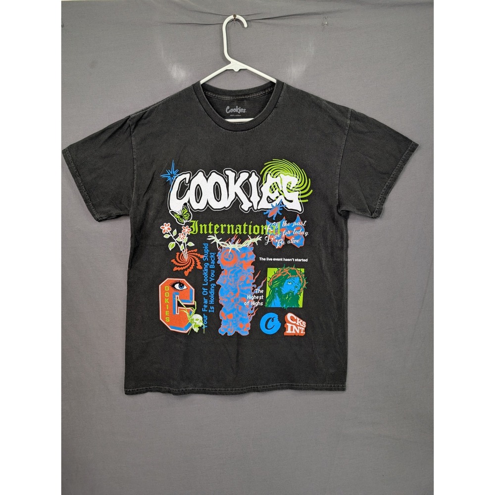Cookies International Graphic T-Shirt Mens Medium Black Short Sleeve SF 7809